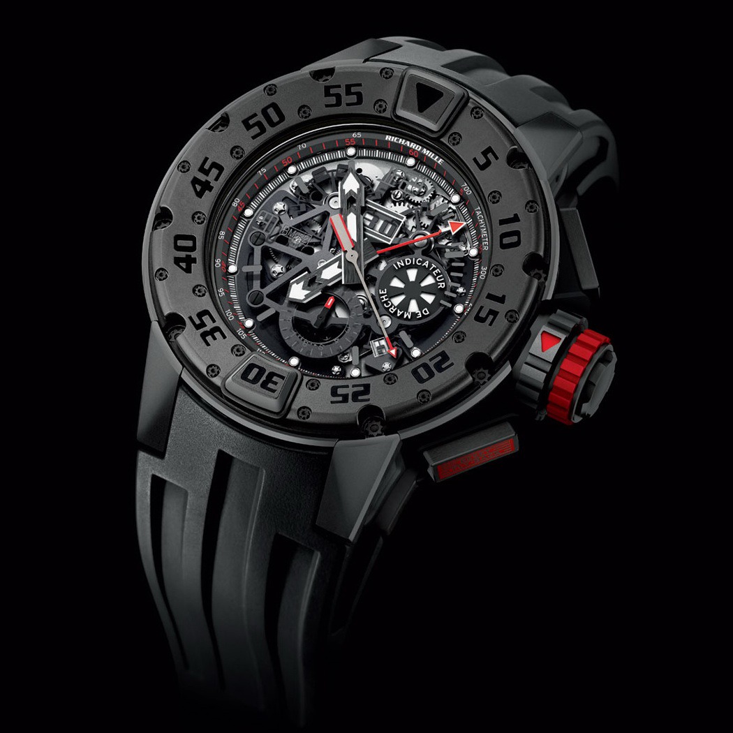 Replica Richard Mille RM 032 Dark Diver Chronograph Black DLC Titanium Watch